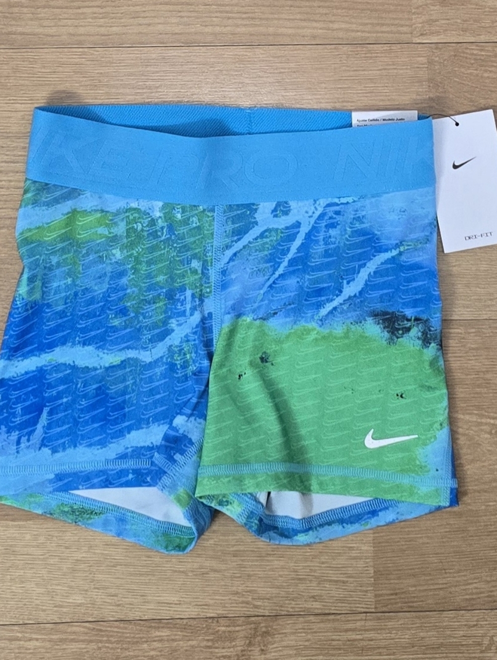 Nike Dri-FIT Blue & Green Athletic Shorts